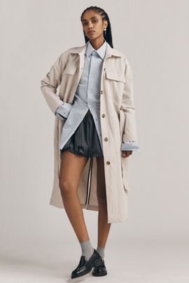 Hunter Patti Belted Utility Trench Coat Jacket