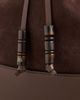 Hunting Season Hunting Season Extra Large Drawstring Bucket Bag In Suede Dark Brown One - 5