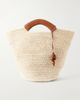HUNTING SEASON Leather-trimmed raffia tote - 1