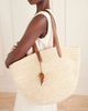 HUNTING SEASON Market leather-trimmed woven fique tote - 2