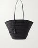 HUNTING SEASON Market leather-trimmed woven Iraca tote - 1