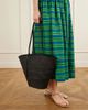 HUNTING SEASON Market leather-trimmed woven Iraca tote - 2