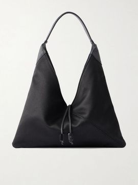 HUNTING SEASON Origami medium leather-trimmed satin shoulder bag