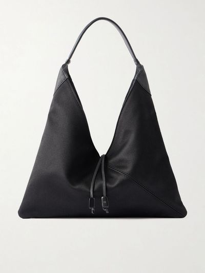HUNTING SEASON Origami medium leather-trimmed satin shoulder bag