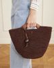 HUNTING SEASON Shopper large leather-trimmed woven raffia tote - 2