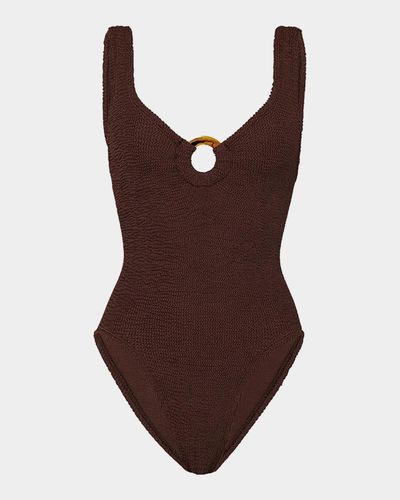 Hunza G Celine Metallic One-Piece Swimsuit