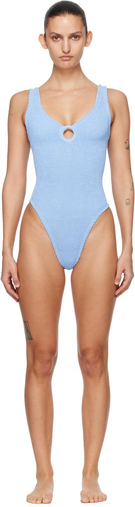Hunza G Hunza G Blue Celine Tonal Hoop Swimsuit
