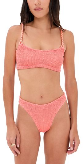 Hunza G Hunza G Crinkle Bikini Set Metallic Coral One