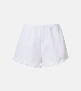 Hunza G Hunza G Frill cotton poplin shorts