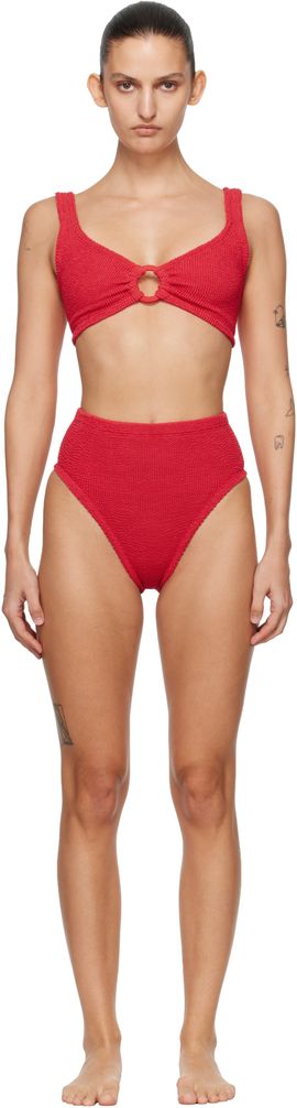 Hunza G Hunza G Red Nadine Tonal Hoops Bikini