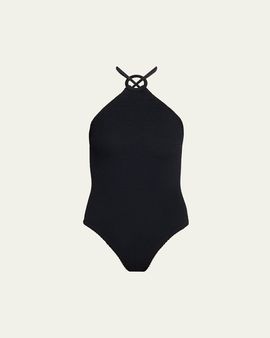 Hunza G Jasmine High-Neck One-Piece Swimsuit