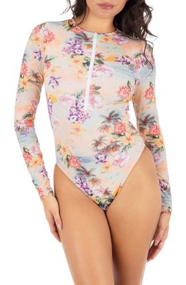 Hurley Hurley Scenic Sunset Long Sleeve Zip One-Piece Swimsuit