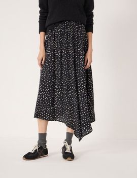 Hush Hush Cesca Polka Dot Asymmetric Skirt