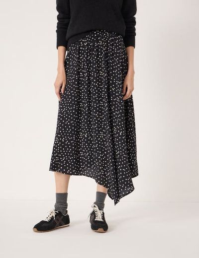 Hush Hush Cesca Polka Dot Asymmetric Skirt