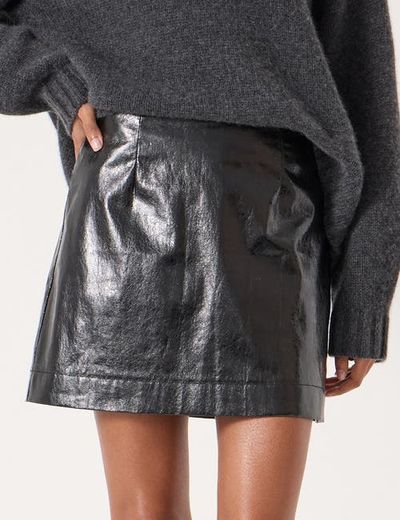 Hush Hush Crackle Patent Mini Skirt