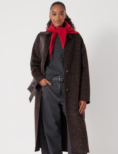 Hush Hush Edie Pure Wool Leopard Double Faced Coat
