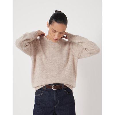 Hush Hush Gathered Shoulder Wool Blend Sweater