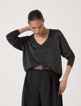 Hush Hush Gracey V Neck Metallic Jumper