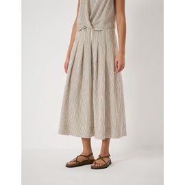 Hush Hush Ivy Pleated Stripe Midi Skirt