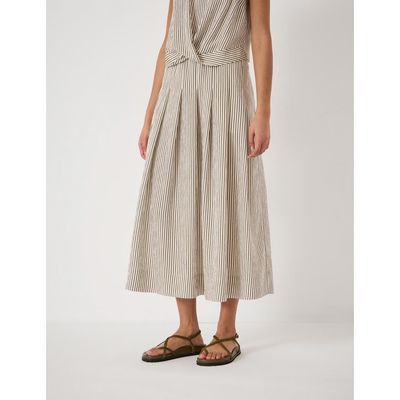 Hush Hush Ivy Pleated Stripe Midi Skirt