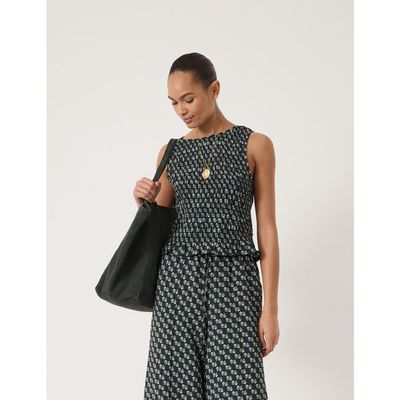 Hush Hush Luxa Shirred Crinkle Shell Top