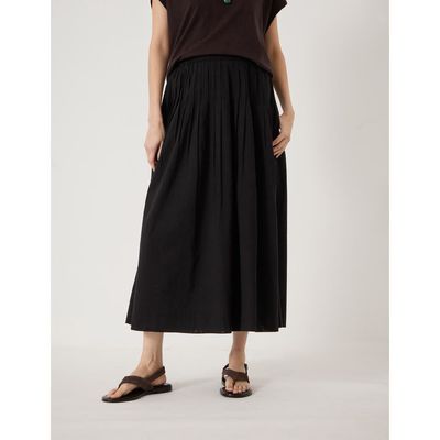Hush Hush Maddie Pleated Cotton Voile Midi Skirt