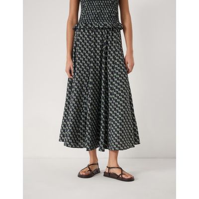 Hush Hush Mavi Godet Crinkle Midi Skirt