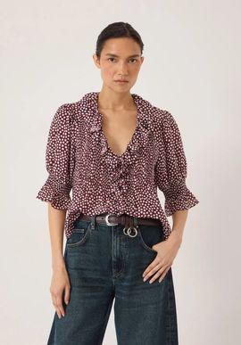 Hush Hush Mirae Ruffle Short Sleeve Blouse