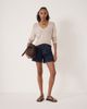 Hush Hush Pointelle Cotton V-Neck Sweater - 3