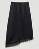 Hush Hush Satin Asymmetric Lace Trim Skirt - 2