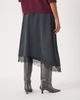Hush Hush Satin Asymmetric Lace Trim Skirt - 5