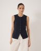 Hush Hush Textured Sleeveless Button Through Top - 1