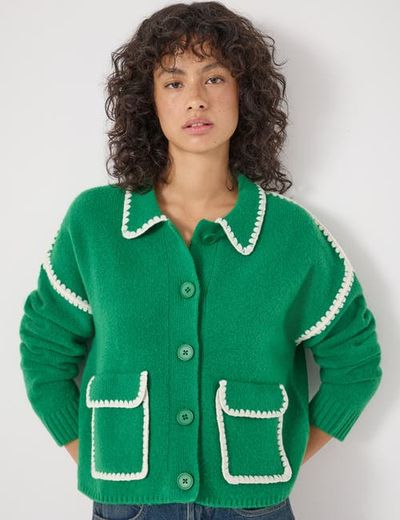 Hush Hush Wool Blend Whipstitch Trim Shirt Jacket