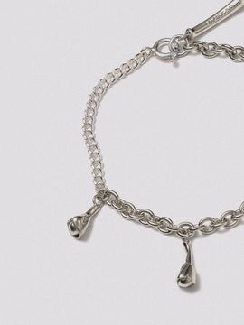 Hustad 925 Sterling Silver Flower Ball Chain Bracelet