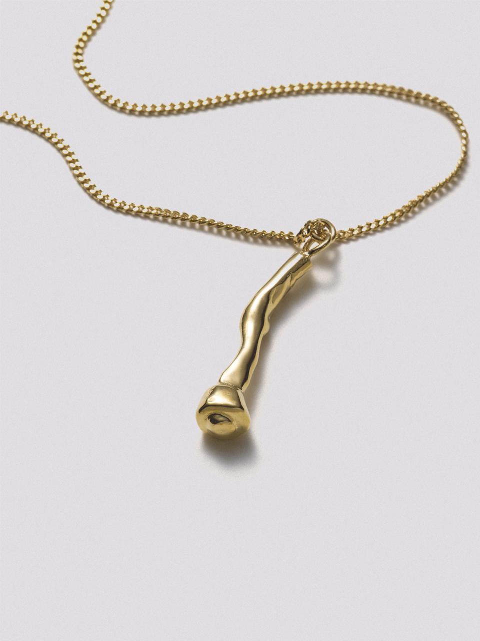Hustad Sterling Silver Gold Plated Flower Necklace