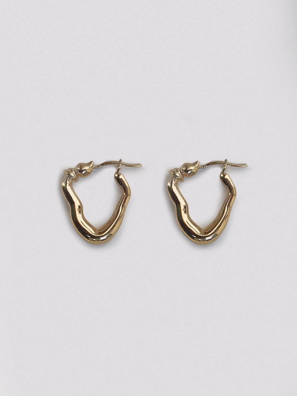 Hustad Sterling Silver Gold Plated Hook Hoop Earring (232)