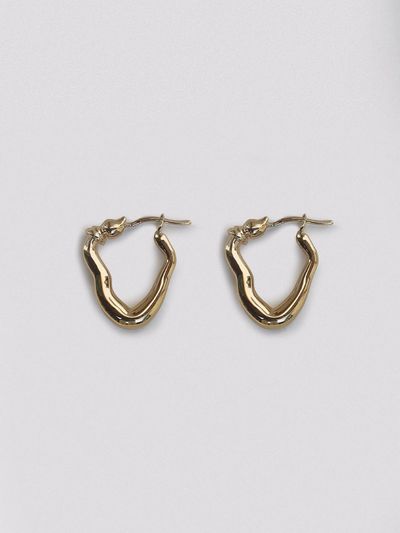 Hustad Sterling Silver Gold Plated Hook Hoop Earring (232)