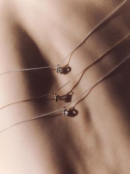 Hustad Twisted Handcrafted Sterling Silver Gold Plated Flower Necklace