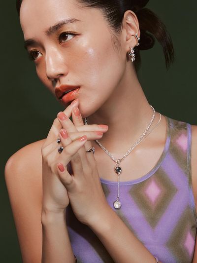 Hustad Two-way Sterling Silver Gold-plated Chain Necklace
