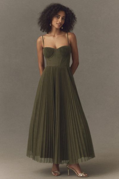 Hutch Amara Adjustable Corset Tulle Fit-and-Flare Midi Dress