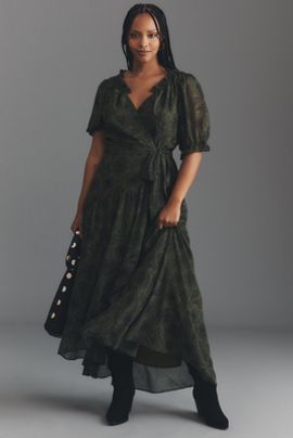 Hutch Bethany Short-Sleeve Wrap Midi Dress