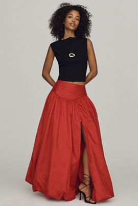 Hutch Bubble-Hem Maxi Skirt