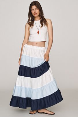 Hutch Cotton Colorblock Maxi Skirt
