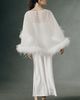 Hutch Faux Feather Caped Slip Maxi Dress - 3
