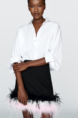 Hutch Faux Feather Trim Mini Skirt