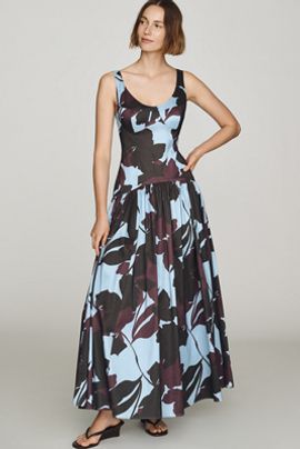 Hutch Fern Block-Print Maxi Dress