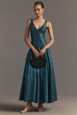 sachin and babi light blue dress Hutch Sleeveless Back-Bow Basque-Waist Mini Dress