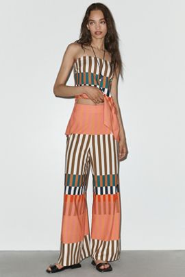 Hutch High Rise Wide Leg Stripe Pants