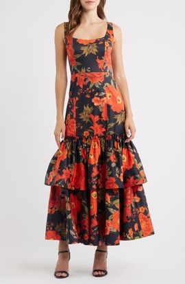 Hutch Hutch Avalee Floral Tiered Gown