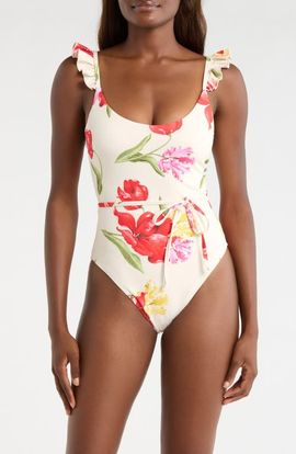 Hutch Hutch Materson Belted Ruffle One-Piece Swimsuit